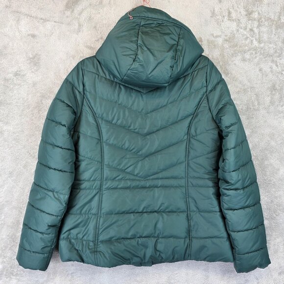 Hollister Jacket Womens Medium Puffer Hooded Sherpa Lined Recycled Fill Warm - Picture 9 of 13